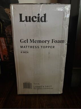 LUCID TWIN XL Gel Memory Foam Mattress Topper - White